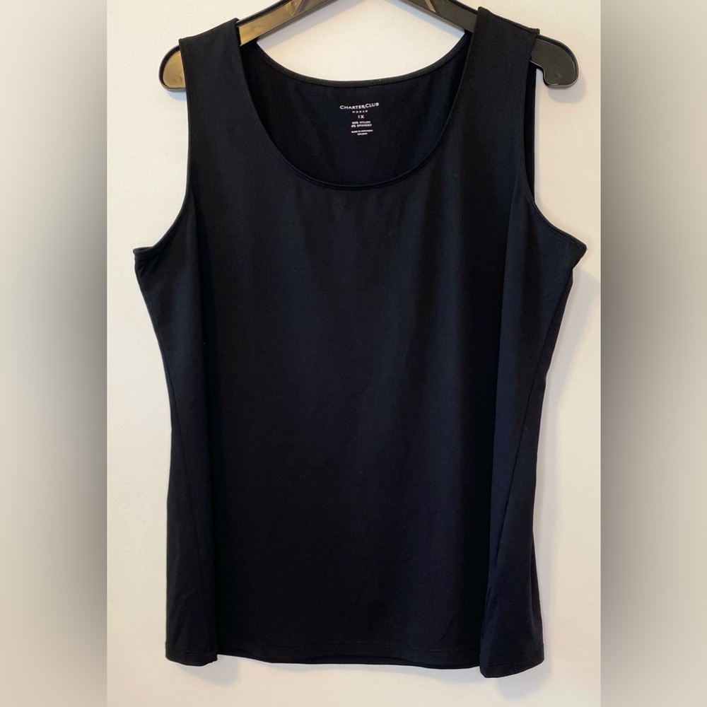 Charter Club Black Sleeveless Top - Tank Top - Cami